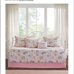 Bedding.  Girls’ Paris Theme Bedding for a daybed.